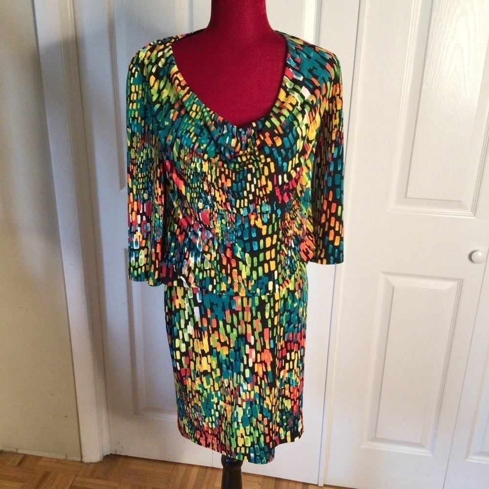 Ellen Tracy multi color dress sz 10